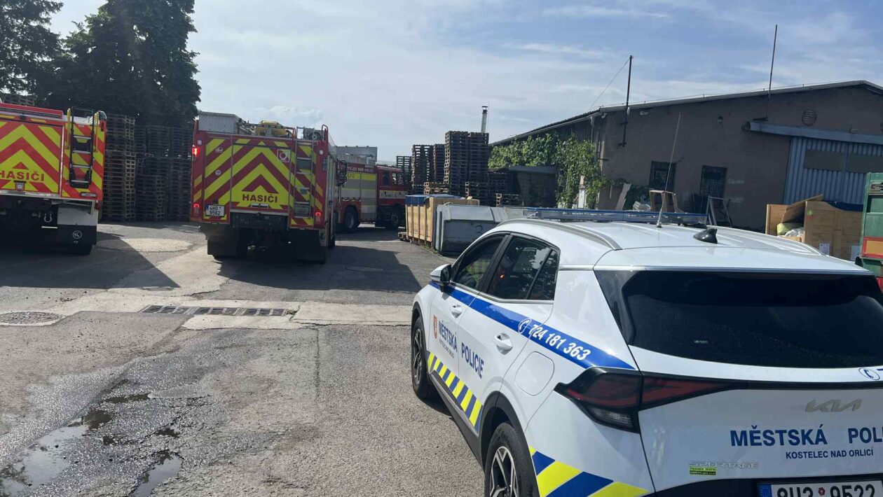 Požár popelářského vozu